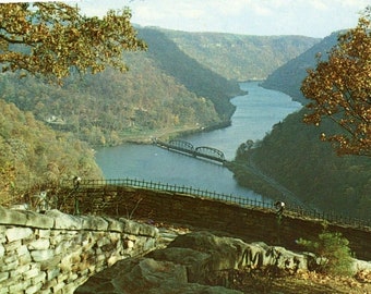 Postcard Aerial View of Hawk's Nest State Park, Ansted, WV. N6