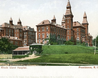 Postcard Antique View of Rhode Island Hospital in Providence, RI. L2