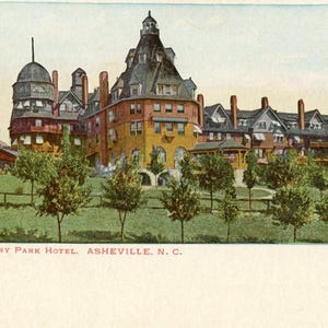 Postkarte Antike Ansicht des Batterie Parks Hotel in Ashville, PNG . L2