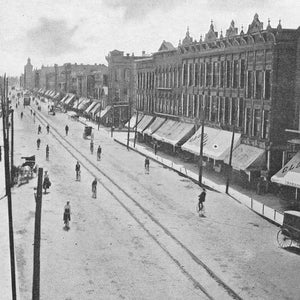 Cartão Postal Vista Antiga da Main Street South da Jackson Street, Elkhart, IN. L1