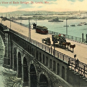 Postkarte auf die Eads Bridge in St. Louis, MO. ] L1