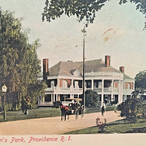 Postcard Hand Colored Casino at Roger Williams Park in Providence, RI Y4