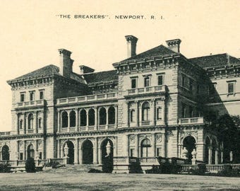 The Breakers Mansion Postcard, Newport RI, Unposted, Divided Back B9