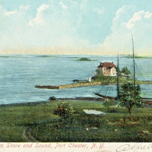 Postkarte Frühe Ansicht von Byram Shore & Sound, Port Chester, NY. L6