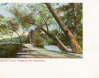 Postkarte Antike Ansicht der Liebenden Brücke über die Swannanoa, Asheville, PNG.    Z8