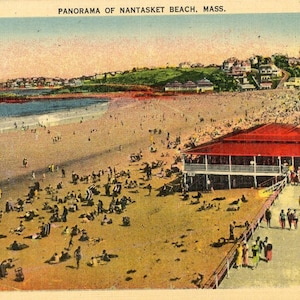 Cartolina con vista panoramica di Nantasket Beach, Massachusetts. K2