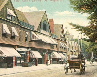 Antique Postcard Casino Bellevue Ave Newport RI B9