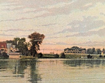 Vintage Hand-Colored Postcard: Little York Lake & Park, NY (1906)