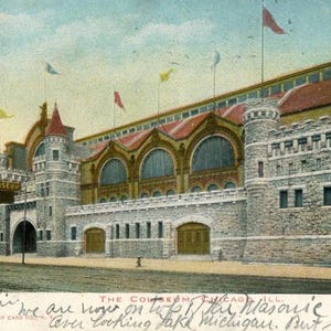 Postal de 1907. Vista del Coliseo de Chicago, Illinois. Z9
