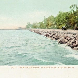 Postkarte Blick auf den Lake Shore Drive,Gorton Park, Cleveland, OH. L5