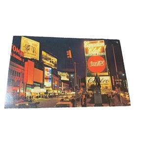 Postkarte Coca-Cola & Canadian Club Werbetafeln, Tome Square, New York, NY. L7