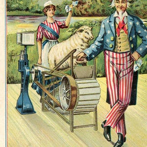 Lot von 2 - Faltblatt mit 3 viktorianischen Trade Cards mit Werbung für die USA, Cream Trenner, VT.