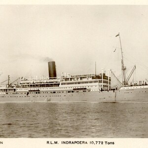 Postkarte Frühe Echte Foto Ansicht Schiff R L M Indrapoera.   Z6