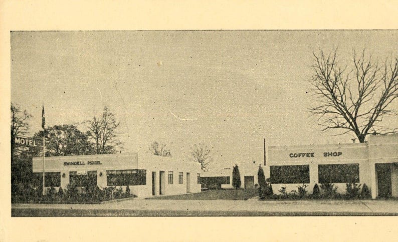 Postcard Antique View of Swindell Motel & Coffee Shop, Channel Islands, CA. K5 image 1