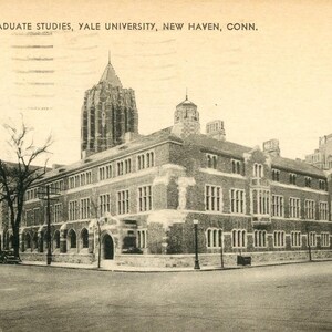 Postkarte mit Blick auf Graduate Studi, New Haven, CT L3es, Yale Universität
