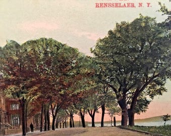 Postcard View of Hudson River from Lower Broadway, Rensselaer, NY Y6