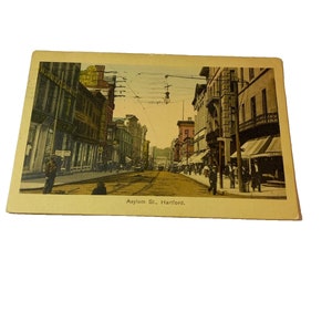 Postkarte Antique View of Asylum Street in Hartford, ct. L5