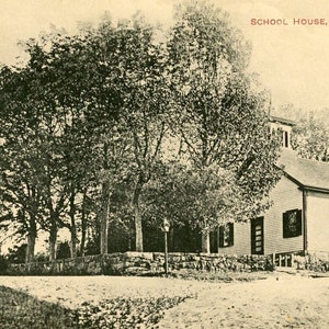 Postkarte 1914 Ansicht des Schulhauses in Adamsville, RI. L6