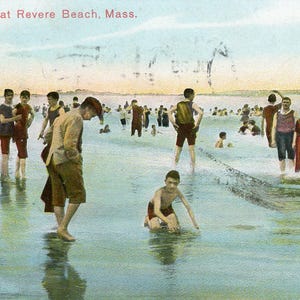 Carte postale Première vue de la baignade à la plage de Revere, Massachusetts.     Z3