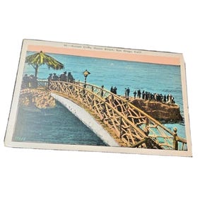 Postkarte Frühe Ansicht von Sonnenuntergangs-Klippen in Ocean Beach, San Diego, CA. L4