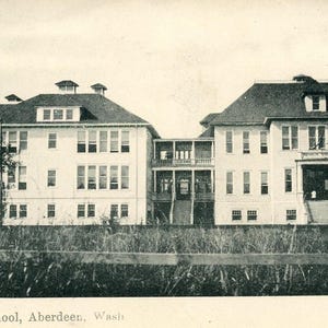 Postkarte Frühe Ansicht der Franklin Schule in Aberdeen, WA. L8