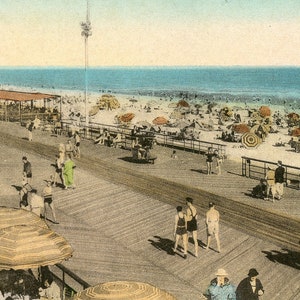 Carte postale Vue tôt de la plage de Jones, Long Island, New York. Z1