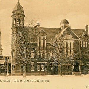 Postkarte Antike Ansicht des Coburn Classical Institute, Waterville, ME. L3