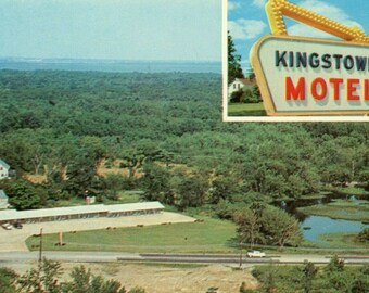 Vista aérea do cartão postal do Kingstown Motel em North Kingstown, RI N6