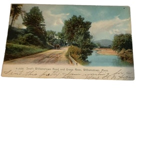 Postkarte Antike Ansicht von S. Williamston Rd. & Grüner Fluss, Williamston, MA. L7