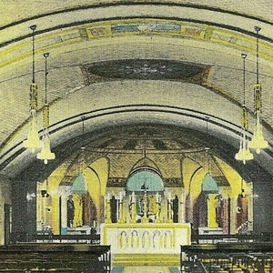 Vista da cartolina della Cripta del Santuario Nazionale, Immacolata Concezione, D.C. S7