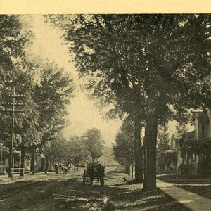 Briefkaart Vroege weergave van East Main Street in Dryden, NY.     Z2