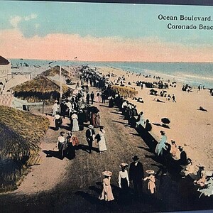 Postal de Ocean Boulevard, Tent City en Coronado Beach, CA. U2