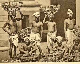 Postal Earl con vista de los coolies de Calcuta, Calcuta, India. B6