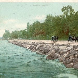 Postkarte Antike Ansicht des Lake Shore Drive, Gorgon Park, Cleveland, OH. L7