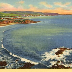 Postkarte Ansicht von Buchten an der Küste in der Nähe von Laguna Beach, CA. L9