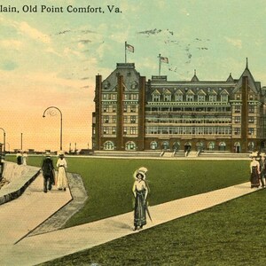 Postkarte der frühen Ansicht des Hotel Chamblain in Old Point Comfort, VA. L1