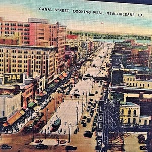 Cartão postal Canal Street, olhando para o oeste, Nova Orleans, LA W4