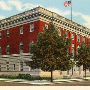 Postal: Vista antigua del edificio federal en Elkins, Virginia Occidental. L8