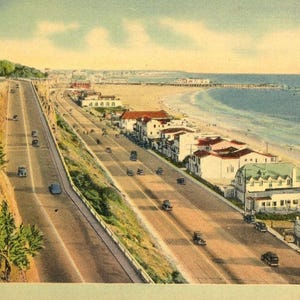 Postkarte Frühe Ansicht von Palisades und Filmkolonie, Santa Monica, CA. L2
