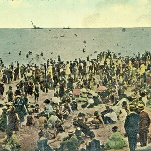 Carte postale Vue précoce de la plage à Old Orchard Beach, ME. L6