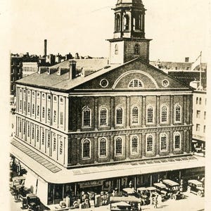 Postkarte Früh RPPC Ansicht von Fanuel Hall, Cradle of Liberty, Boston, MA. L8
