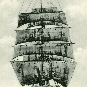 Postcard Early View of Old Windjammer Ship, fully rigged. P2