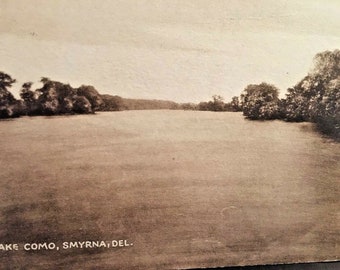 Postcard 1940 View of Lake Como, Smyrna, DE X1