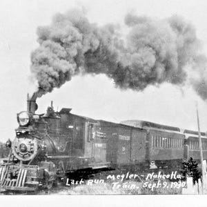 Postkarte RPPC der letzten Fahrt des Megler-Nahcotta Train , WA. L4