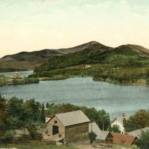 Postkarte Frühe Ansicht von Lake Plazid in New York. L2
