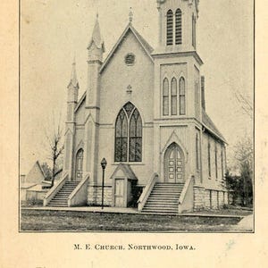Postkarte Antike Ansicht von M.E. Church, Northwood, IA. L8