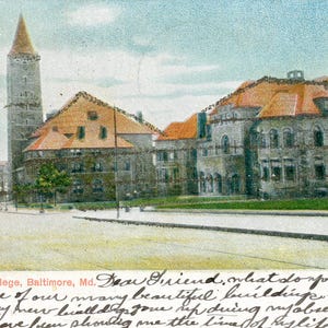 Pocztówka Antyczny widok na Woman's College w Baltimore, MD. Y2