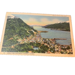 Cartolina con vista anticipata del canale Juneau & Gastineau, Alaska, L8