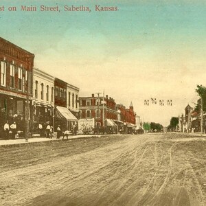 Carte postale Carte postale montrant la rue principale de Sabetha, KS. aa6