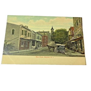 Postkarte Antique View of Grocery Horse Cart, Main Street, Boonton, NJ. L5